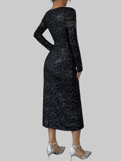 Sequin Long Sleeve Bodycon Dress| Formal & Chic - Jsandiclothing.com