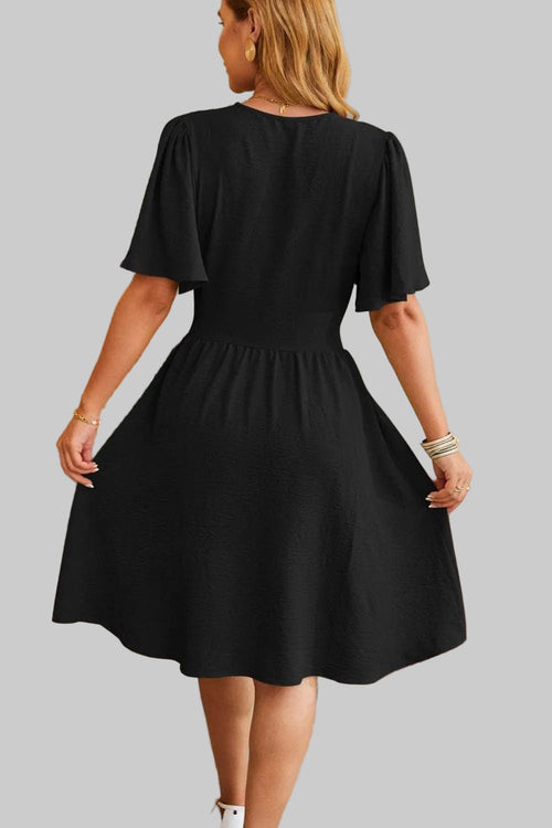 Midi Dress |Short sleeve - Elegant Chic & Stylish for Any Occasion - Jsandiclothing.com