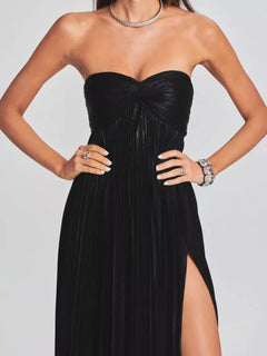 Split Sweetheart Neck Tube Maxi Dress| Formal Chic, Women - Jsandiclothing.com