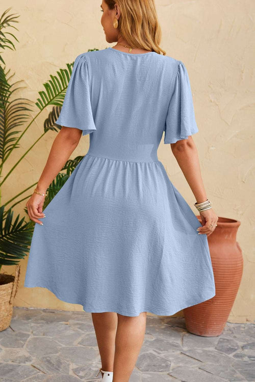 Midi Dress |Short sleeve - Elegant Chic & Stylish for Any Occasion - Jsandiclothing.com