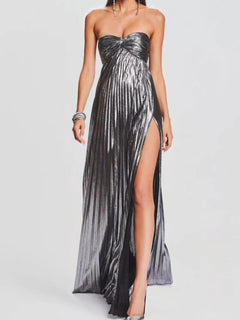 Split Sweetheart Neck Tube Maxi Dress| Formal Chic, Women - Jsandiclothing.com