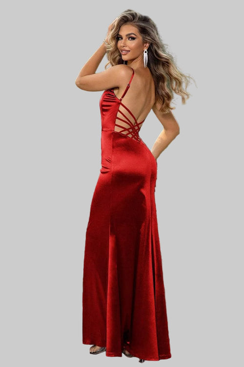 Backless Maxi Dress| Strappy| Elegant Perfect for Evening and Style - Jsandiclothing.com
