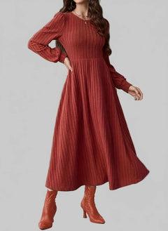 Ribbed Long Sleeve Sweater Dress - Jsandiclothing.com