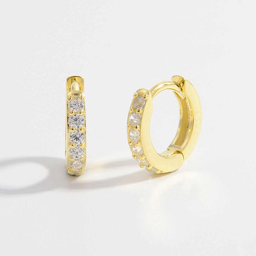 Silver Earrings with Inlaid Zircon, Elegant, and Sparkle with Style - Jsandiclothing.com