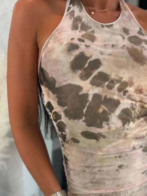 Backless Printed Halter Neck Dress| JSandi - Jsandiclothing.com