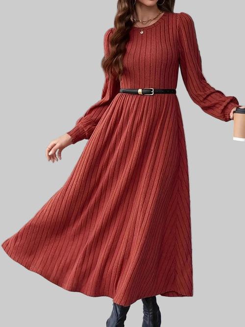 Ribbed Long Sleeve Sweater Dress - Jsandiclothing.com