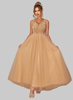 Sequin V - Neck Sleeveless Dress - Jsandiclothing.com