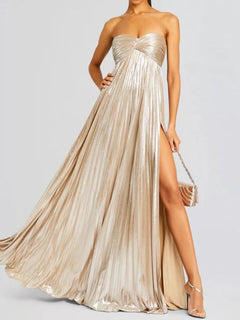 Split Sweetheart Neck Tube Maxi Dress| Formal Chic, Women - Jsandiclothing.com