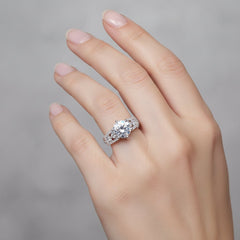 3 Carat Moissanite Ring - 925 Sterling Silver with Platinum Plating - Jsandiclothing.com