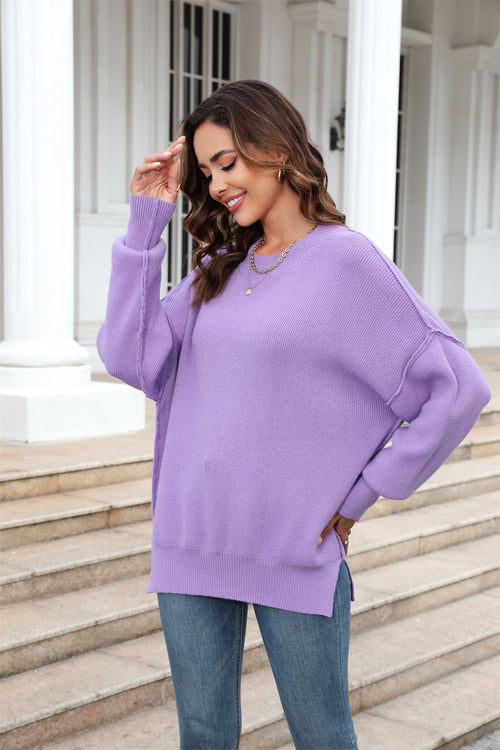 Long sleeve sweater round neck