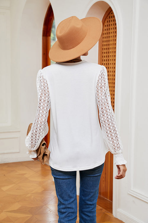 V-Neck Long Sleeve Blouse