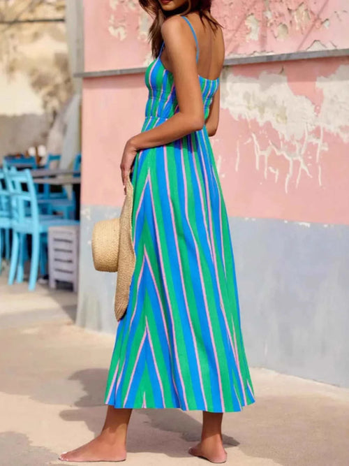 Striped spaghetti strap 