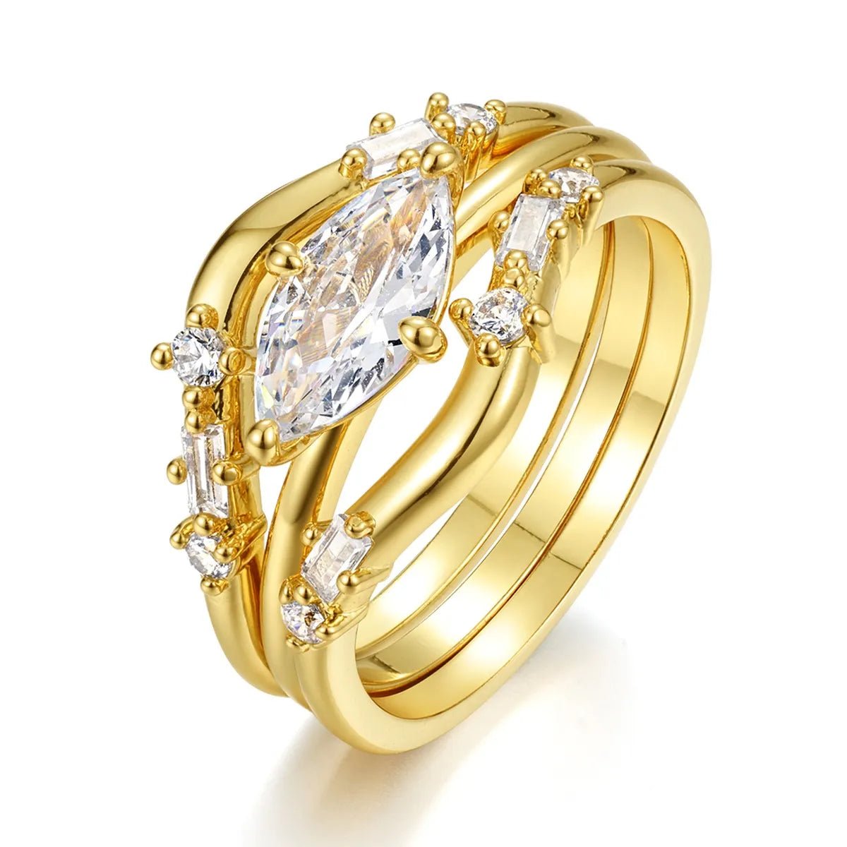 1 Carat Moissanite 925 Sterling Silver 3pcs Ring Set| JSandi - Jsandiclothing.com