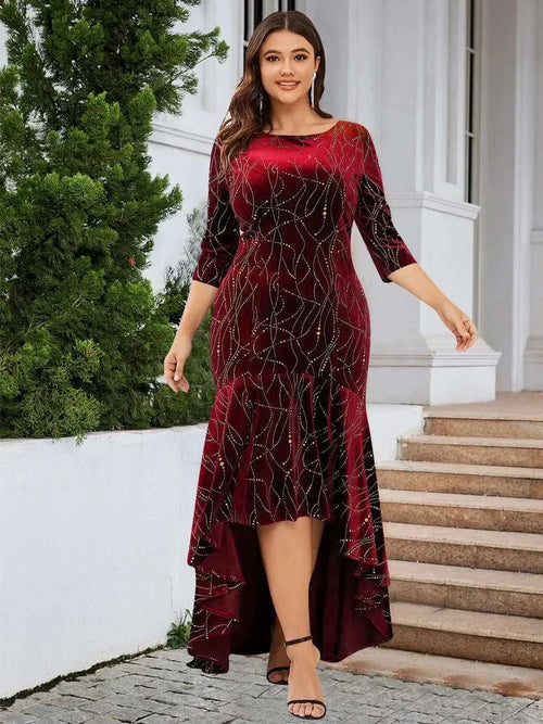 Plus Size Ruffle Hem Dress