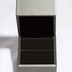 925 sterling silver inlaid zircon earrings in an open gray jewelry box