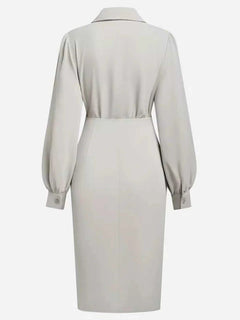 Ruched Midi Shirt Dress