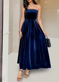 Ruched Tube Midi Dress | Elegant Strapless Style