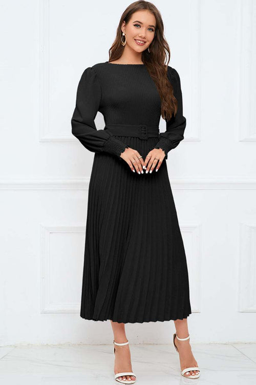 Pleated midi dress