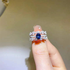 1 carat moissanite 925 sterling silver ring set with zircon accents on finger