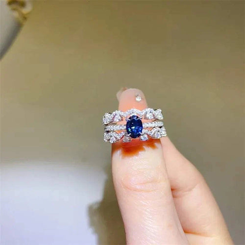 1 carat moissanite 925 sterling silver ring set with zircon accents on finger