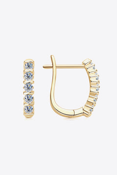 Moissanite 925 sterling silver earrings with minimalist design, gold-plated and platinum-plated.