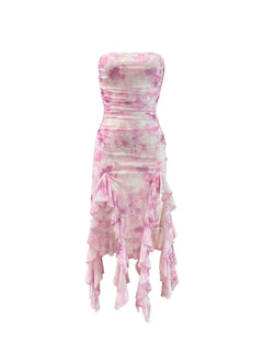 Strapless Ruffle Hem Dress| Trendy Summer Styles