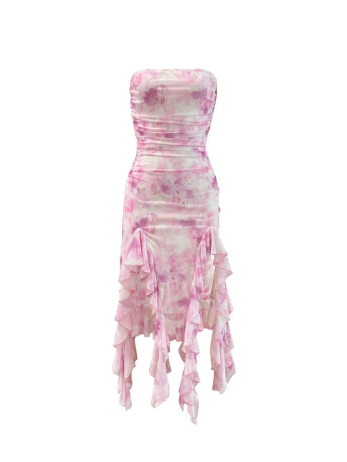Strapless Ruffle Hem Dress| Trendy Summer Styles