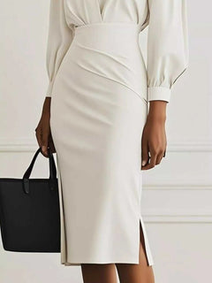 Ruched Midi Shirt Dress
