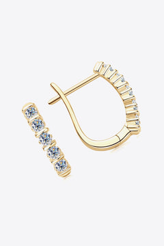 Moissanite 925 sterling silver minimalist earrings with moissanite gems.