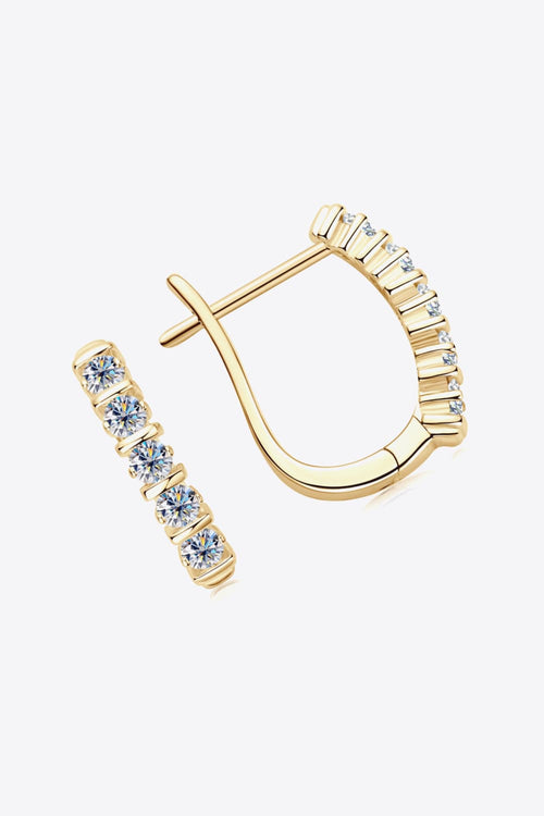 Moissanite 925 sterling silver minimalist earrings with moissanite gems.