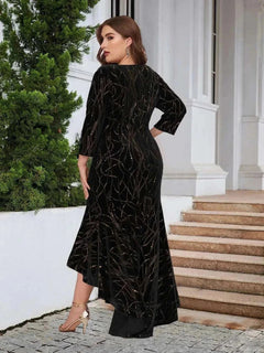 Plus Size Ruffle Hem Dress