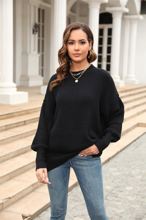 Long sleeve sweater round neck