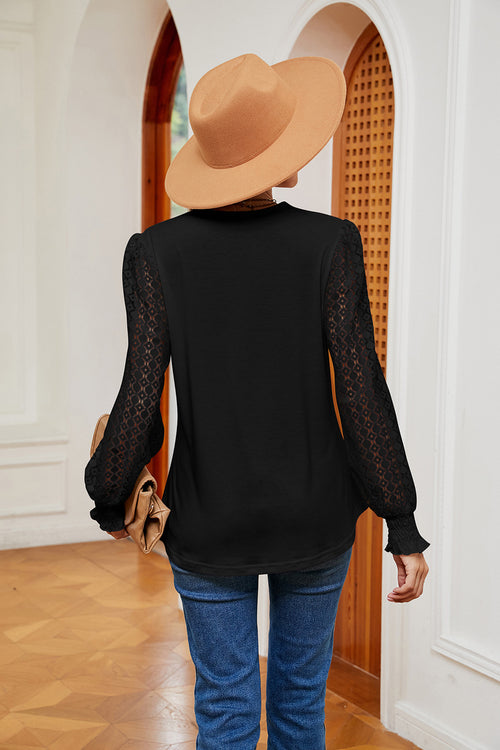 V-Neck Long Sleeve Blouse