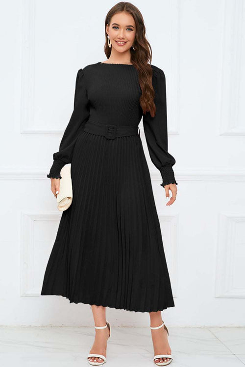 Pleated midi dress