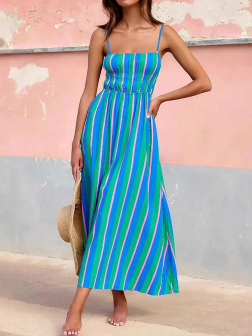 Striped spaghetti strap 