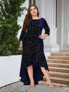 Plus Size Ruffle Hem Dress