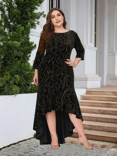 Plus Size Ruffle Hem Dress