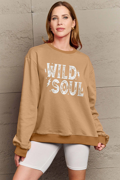 Simply Love Full Size WILD SOUL Graphic Sweatshirt