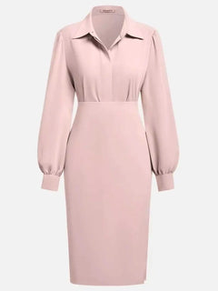 Ruched Midi Shirt Dress
