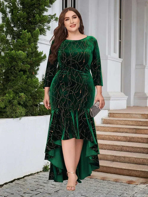 Plus Size Ruffle Hem Dress