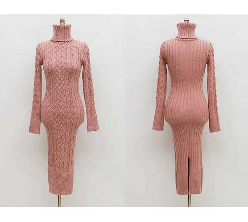 Sexy Slim Turtleneck Sweater Dress