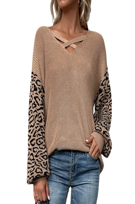 Leopard Print Knitted Sweater