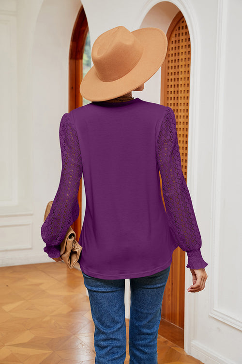 V-Neck Long Sleeve Blouse