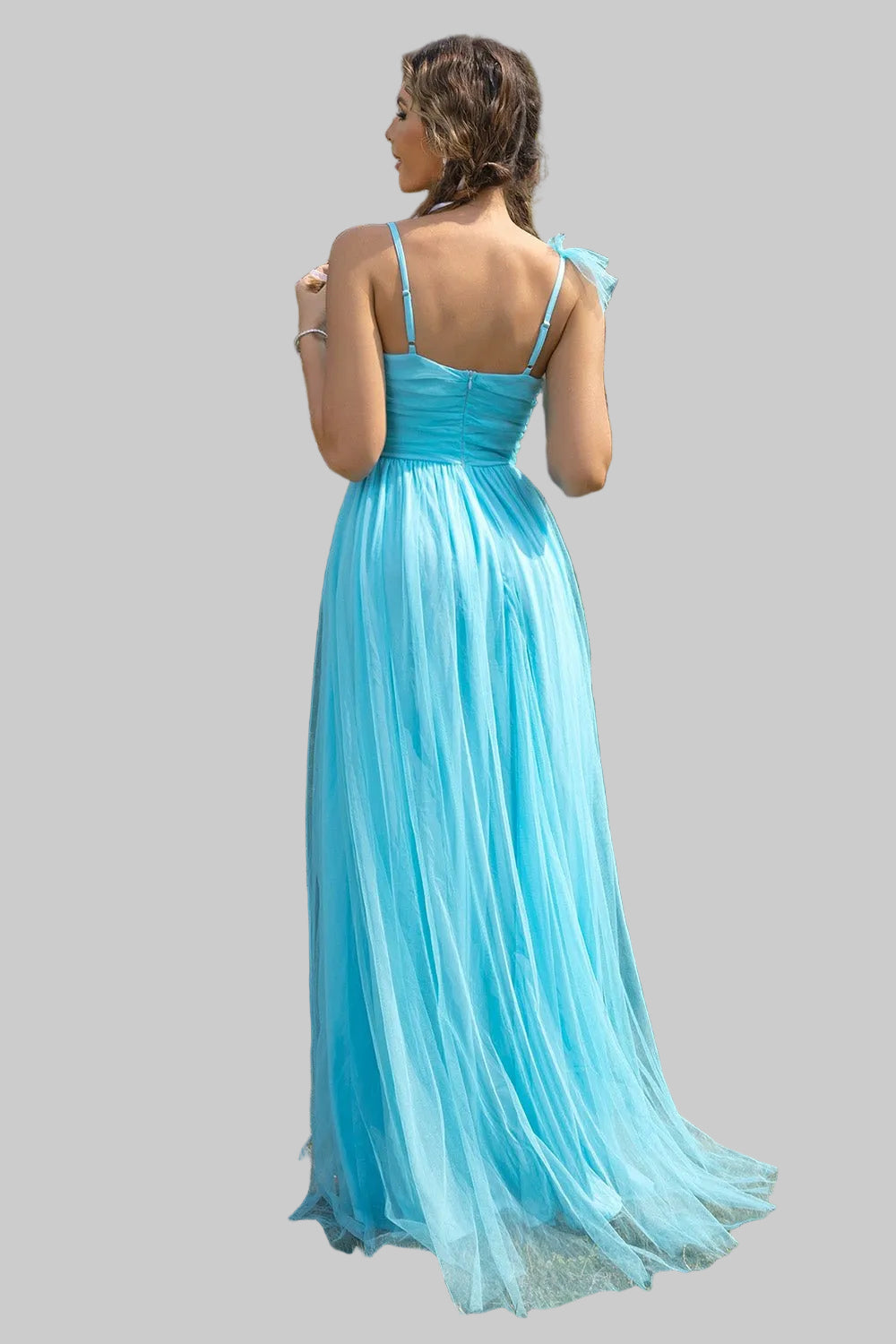 Asymmetrical Ruched Slit Dress - Jsandiclothing.com