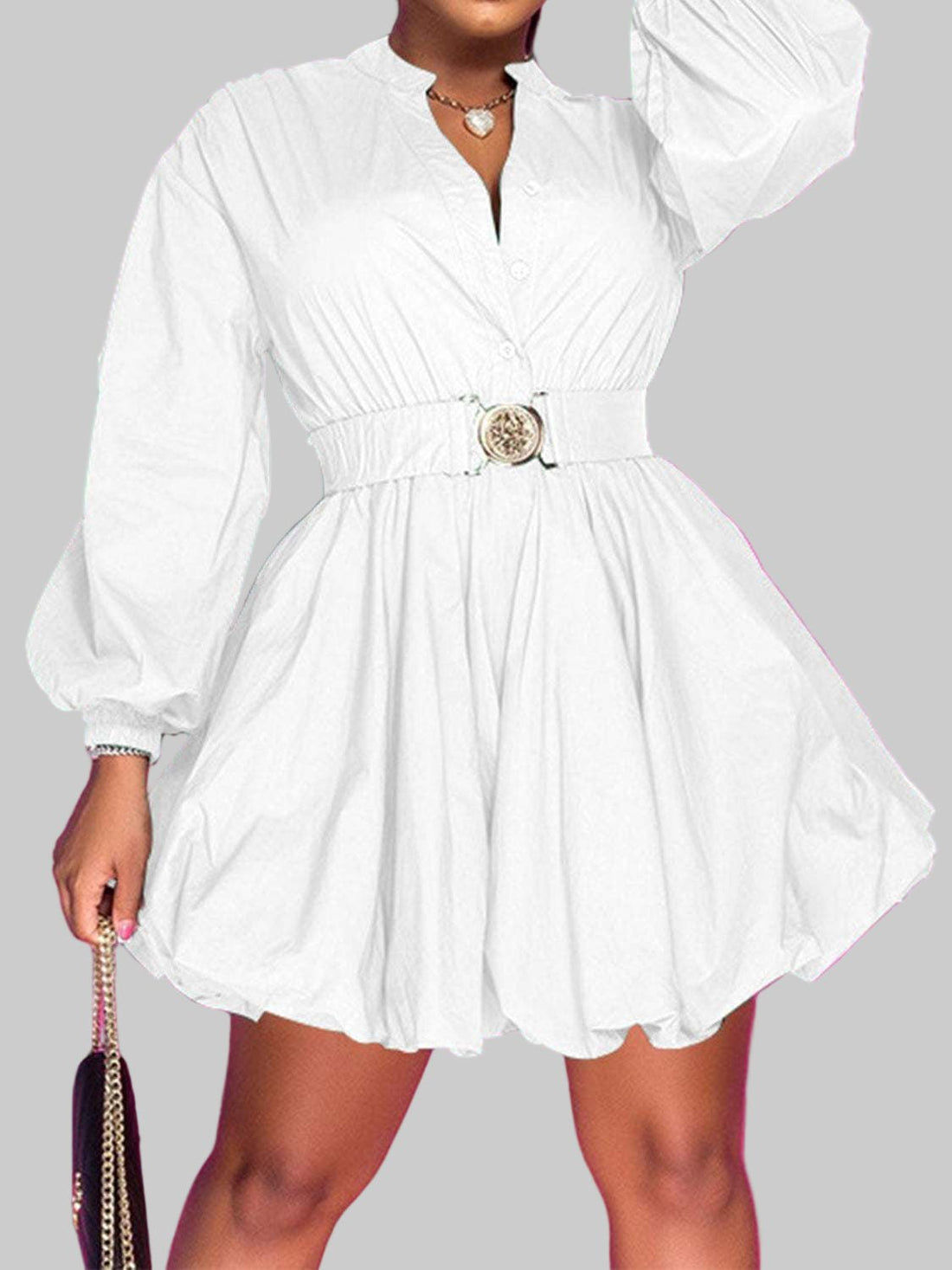 Balloon Sleeves - Chic Dress | Bold Style for Every Occasion - Jsandiclothing.com