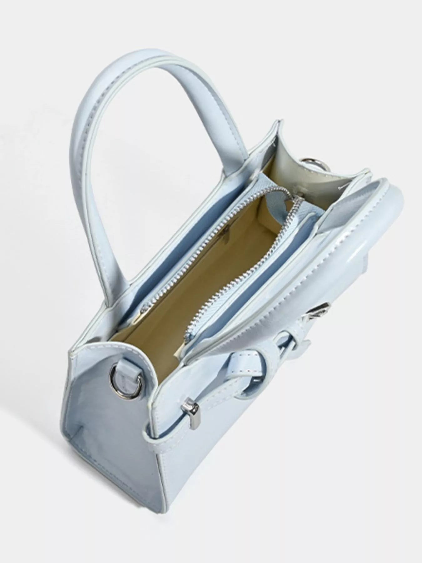 Buckle Decor Top Handle Handbag - Jsandiclothing.com