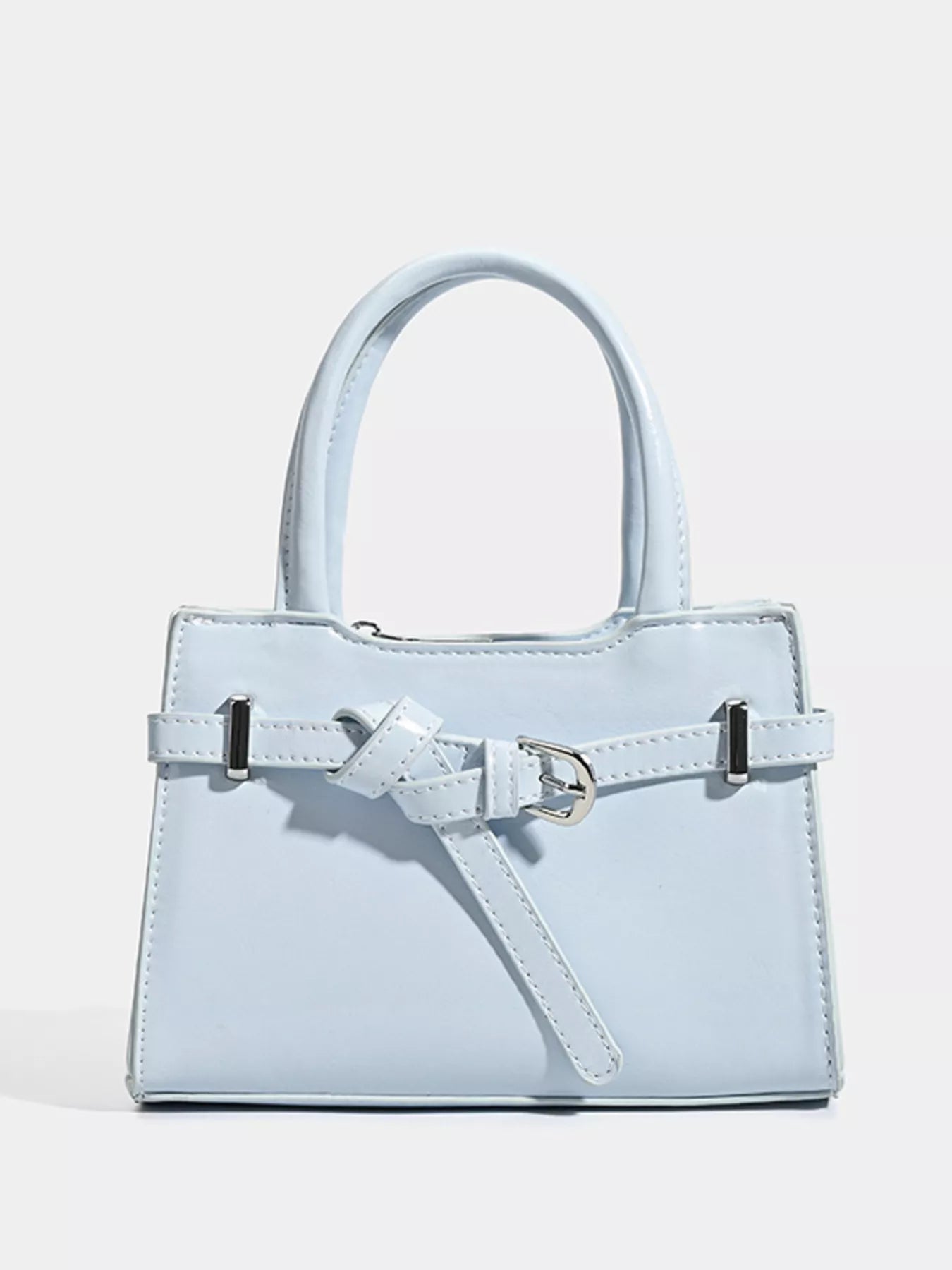 Buckle Decor Top Handle Handbag - Jsandiclothing.com