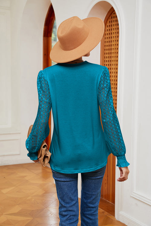 V-Neck Long Sleeve Blouse