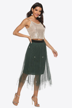 Sequin Cropped Cami-Sparkling Top Perfect for a Night Out or Party