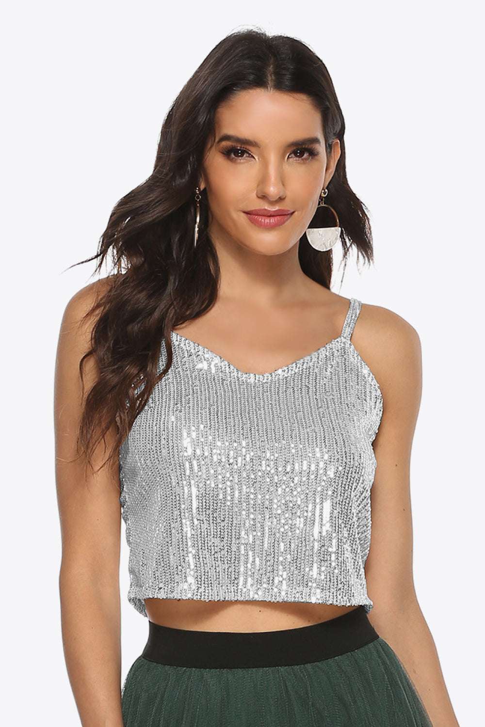 Cami Top - Sparkling Sequin Crop | Party - Ready & Night - Out Glam - Jsandiclothing.com
